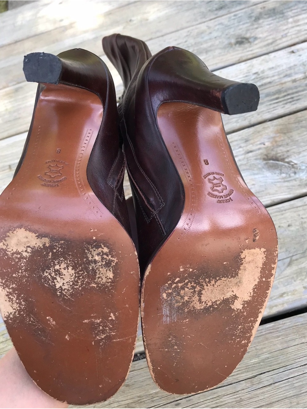 J. Crew Women's Tall Leather Boots - Cordovan Brown - Picture 4 of 7